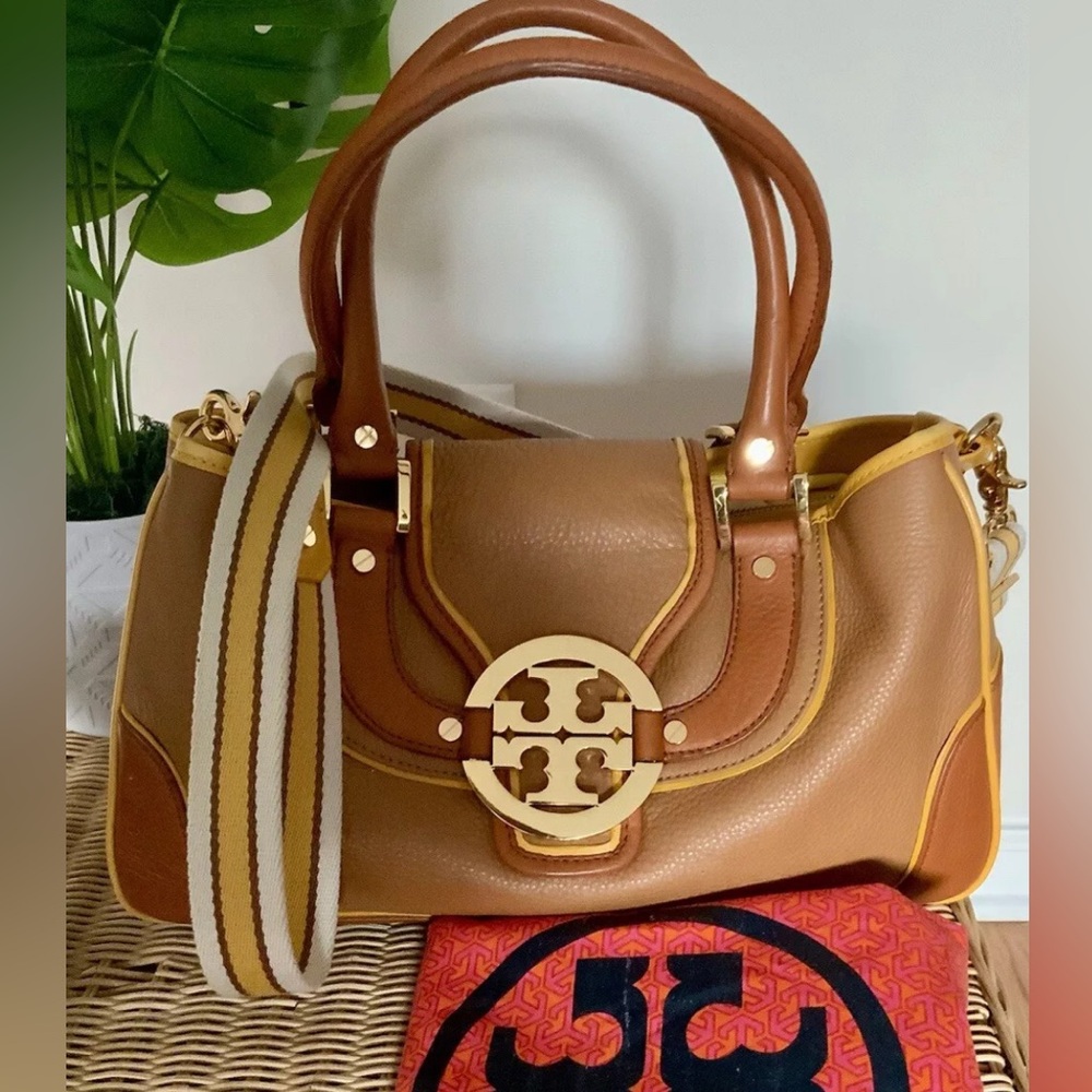 TORY BURCH LRG AMANDA TRI-COLOR TOTE SHOULDER BAG - Picture 3 of 16